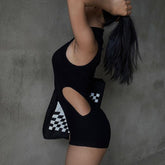 Cutout Turtleneck Sleeveless Jumpsuit Outdoor Sports Casual Shorts